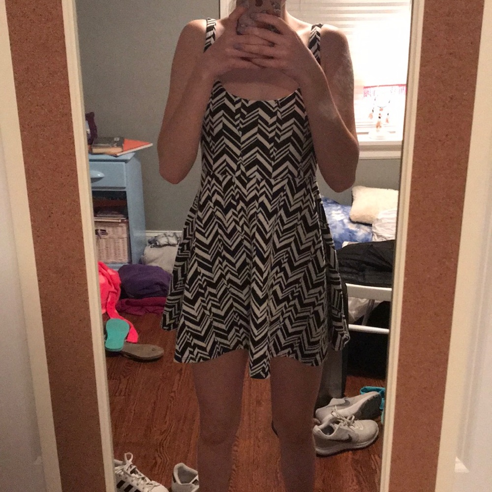 black and white chevron dress